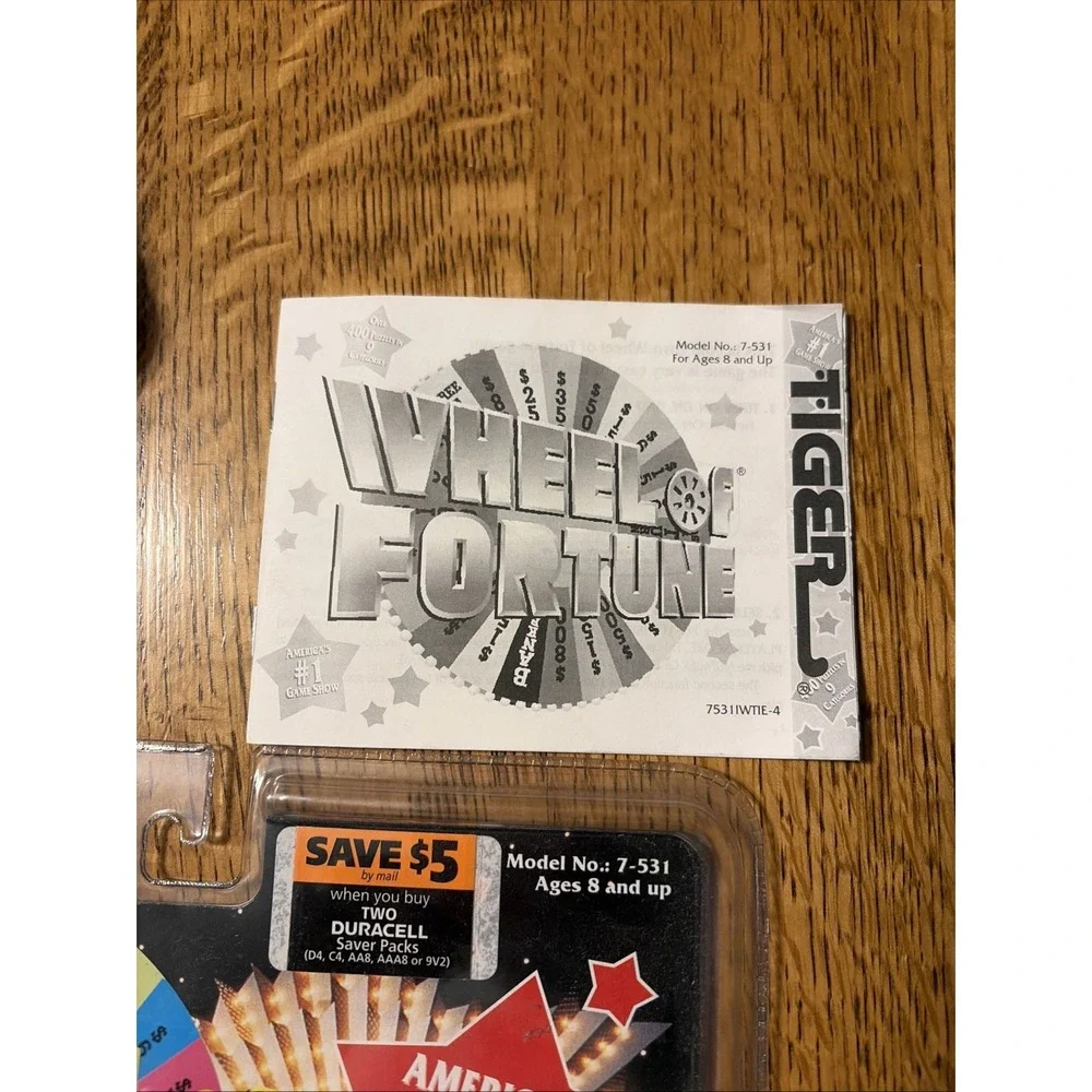 WHEEL OF FORTUNE Vtg 1995 Tiger Electronics Handheld Game w/Cartridge ~ Tested